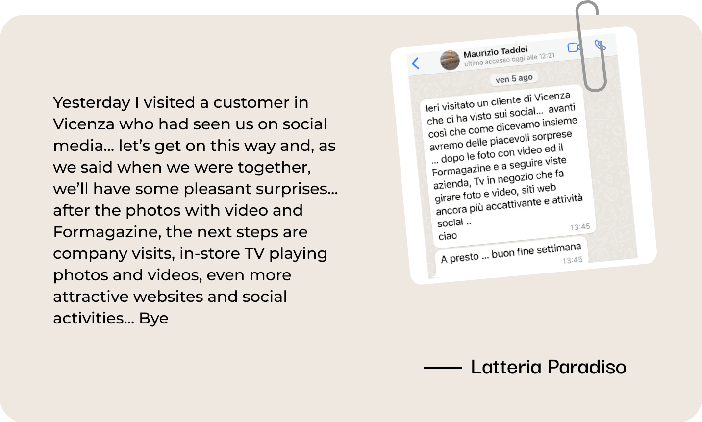 Latteria Paradiso Review