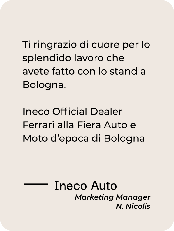 Stand Bologna Ferrari - Ineco Auto Recensione